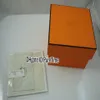 Caja de reloj naranja de alta calidad, caja de reloj Original para hombre y mujer con tarjeta de certificado, bolsas de papel de regalo, caja H Puretime304o