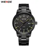 Reloj WEIDE para hombre, diseño de marca comercial, correa de acero inoxidable militar negra, relojes de pulsera de cuarzo digitales para hombre, compre uno y obtenga 255J