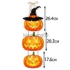Party Decoration 2023 Halloween Pumpkin Hanging Sign Spooky Witch Bat Trick or Treat Banner Front Door decor Halloween Party Decorations for Home x0905