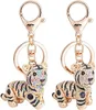 Araba Keychain Rhinestone Enfes Tiger Anahtar Keychain Tahtası Çanta Anahtar Zincir Tutucu Kadın Çanta Takıları 1221340