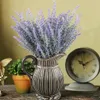 6x Bundles Artificial Lavender Bouquet Fake Lavender Bunch Purple Flowers Artificial Plant For Wedding Home Decor Off212F