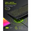 Keyboards Keyboard Bluetooth multi perangkat lampu latar bercahaya dapat diisi ulang menghubungkan hingga 4 perangkat untuk Tablet ponsel PC 230905