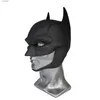 Maski imprezowe Cafele 2022 Dorosły mężczyźni nietoperz superbohatera Cosplay Bruce Wayne kostium Halloween maskarada maskeada Czarna lateksowa akcesoria T230905