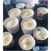 Cupcake Mini Paper Baking Cups Muffin Cake Food Grade White Paperboard High-Temperature 50 Pack Drop Delivery Home Garden Kitchen Dini Otcos