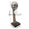 Decorazione per feste Halloween Horror Testa di teschio Lampada fatta a mano Statua 3D LED Lampada a teschio Decorazione di Halloween Lampada da scrivania a teschio Materiale in resina AG11 22 Gocce x0905