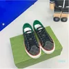 Designer Women's Shoes Italian Tennis Canvas Casual Shoes Luxurys Green and Red Net Striped Rubber Sole Stretch Cotton Low-top Men's Sports Shoes