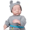 Puppen 19 Zoll Realistisch für PUPPE Geschlossene Augen Schlaf Junge Weiches Vinyl Silikon Baby geboren Spielzeug Geschenk Kinder Kinder X90C 230904