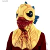 Masques de fête Monstre Poisson Créature Masque Halloween Creepy Dress Up Latex Nouveauté Costume Pleine Tête Masques D'horreur T230905