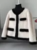 Womens Fur Faux Lamb Wool Winter Elegant Coat Female Girl Sheep Shearling Short Warm Jacket JT3317 230904