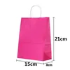 Multifunction soft color paper bag with handles 21x15x8cm Festival gift bag High Quality shopping bags kraft paper Y0606190T