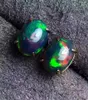 Stud Earrings Classic Natural And Real Fashion Black Opal Earring Nature 925 Sterling Silver Fine Jewelry