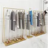 Golden clothing racks Bedroom Furniture Landing coat hanger in cloth stores Gold Iron Hat Frame multi-functional shoe rack268e