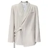 Mulheres ternos blazers highend design xale colarinho terno jaqueta feminina moda solta drape tie 230904