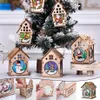 Weihnachtsdekorationen, beleuchtete Holzhütten, Baum-Hängehaus, DIY-Ornamente, Geschenk, Fensterdekoration, Weihnachten, Navidad 2022289C