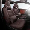Anpassad fit Full Set Car Seat Covers för Toyota RAV4 2013 2014 2015 2016 2017 2018 2019 med vattentät läder Black2781