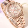 Relojes de pulsera Reloj de mujer de moda con diamantes para mujer Top Casual Pulsera de mujer Relojes de cristal Relogio Feminino2096