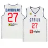 Tryckt 2023 VM Serbia Basketball Srbija Jersey 13 OGNJEN DOBRIC 23 Marko Guduric 14 Dusan Ristic 30 Aleksa Avramovic 27 Dejan Davidovac 51 Boban Marjanovic