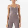 2024 LU LU Damen T-Shirt Yoga doppelseitig geschliffen sexy Sling Sport-BH Nude Tank Top Rücken Fitness Sport Unterwäsche Workout Tops für Lemon