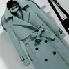 Misturas de lã feminina outono coreano trench coat para mulheres cintura ajustável sólida casacos longos roupas de inverno plus size escritório senhora blusão jaquetas l230905