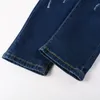 Erkekler Kot Sonbahar Retro Kontrast Renk Dikişi Yırtık Delik Tasarım Esnek Jean Hip Hop Stil Pantolon Erkekler Pantalon Vaquero Hombre 230904