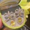 Dangle Earrings 2023 Light Luxury Zircon Bowknot Crystal Pendant Women's Trend Modern Partydress Dailry Korean Fashion Jewelry Gift