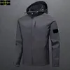 a1 plus size coat Spring and Autumn Stone Men's Jacket island Stand Collar Hooded Solid Men's Casual Windproof Outdoor Is land Jacket Coat New Hot Shirt Large S-5XL