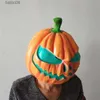 Masques de fête Halloween Masque de tête de citrouille pour adulte Full Face Evil Scary Pumpkin Masque de Pâques Funny Play Mascarade Party Dress UP T230905