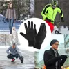 Skidhandskar Black Winter Warm Full Fingers Waterproof Cycling Outdoor Sports Running Motorcykel Ski Touch Screen Fleece Gloves 230904