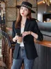 Womens Suits Blazers Ladies Formal Blaze Arrival Pink Black Plaid Women Female Long Sleeve Single Button Slim Business Work Wear Jacket Coat 230904