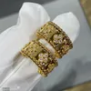 Orecchini con ciondolo vintage Perle Designer di marca Orecchini a clip con anello rotondo piccolo in cristallo pieno di rame con quadrifoglio rotondo con scatola regalo per gioielli da donna