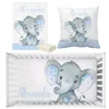 Beddengoedsets LVYZIHO Baby Boy Crib Set Aangepaste naam Blue Elephant Douchecadeau 230905