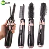 Sèche-cheveux 4in1 Outils de coiffure multifonctionnels One Step Sèche-cheveux Peigne Style de brosse à air négatif pour sécher le lissage Bigoudi 230904