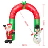 LED -juldekorationer Uppblåsbar modell Xmas Scene Dekoration Ornament Santa Claus Snowman Home Garden Entrance Welcome Arch X301B