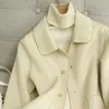 Manteau en Tweed double face pour femme, mélange de laine, de haute qualité, court, Vintage, marron, automne et hiver, 230904