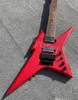 7 snaren Elektrische gitaar effen rode kleur HH pickups omgekeerde kop palissander toets kleine diamanten inleg rock tremolo