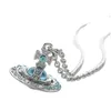 Collana di design vivi Top di lusso Notte d'estate Sera Vento Versione dell'Universo blu dell'Imperatrice Dowager Saturno Collana piena di diamanti Accessori Gioielli San Valentino