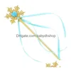 Magic Props Fairy Gold Snowflake Ribbons Wand Streamers Xmas Wedding Party Cos Princess Gem Sticks Wands Confetti Kids Birthday Favo Dhzhi