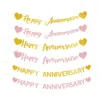 Decorazioni natalizie Design Happy Anniversary Banner glitter oro per addio al nubilato di nozze 230905