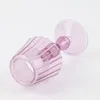 Candle Holders Vintage Creative Glass Holder Crystal Pink Striped Table Lamp Style Home Decorative Ornament