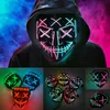 Maschere per feste Incandescente Cosplay EL Wire Maschera al neon Spaventoso Teschio Masquerade Luminoso Carnevale Forniture festive LED Purge per Halloween 230904