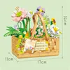 Blocks Creative Flower Series Summer Sunshine Flower Basket Decorative Ornaments Buildblocks Toys Gifts R230905