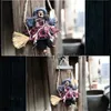 Party Decoration Halloween Hanging Ghost Witch Doll Horror Scary Hanging Decoration Ghost Flying Witch Pendant Halloween Outdoor Home Decoration x0905