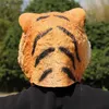Máscaras de festa Máscara de tigre animal látex Halloween horror COS Zodíaco Ano do Tigre apresentará adereços Tik Tok capacete de tigre. T230905