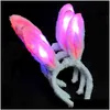 Other Festive Party Supplies Light Flashing Led Plush Fluffy Bunny Rabbit Ears Headband Tail Tie Costume Accessory Cosplay Woman Girl Dhzln