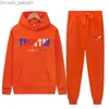 Herr designer spårar Trapstar hoodie sätter vinter hoodies byxor set löpande hoody mens varumärke sweatshirt sport joggar sweatpants kostym t230905