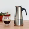 Cafetera para placa encimera de Espresso de acero inoxidable, olla del percolador italiano, jarra para espumar leche, cafetera para cocina y hogar 210l