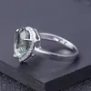 Cluster Rings GEM'S BALLET Natural Water Drop Green Amethyst Gemstone For Women Genuine 925 Sterling Silver Engagement Ring Fine Jewelry