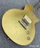 Electric guitar solid gold otp relic work crack lines single p90 pickup ebony fingerboard yellowish inaly aged parts and paint