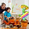 Dekorative Objekte, Figuren, tanzender Kaktus, wiederholendes sprechendes Spielzeug, elektronisches Plüschspielzeug, kann singen, aufzeichnen, Batterie aufhellen, USB-Aufladung, frühes lustiges Geschenk 230905