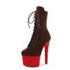 Super stiletto obcasy koronkowe koronkowe dolne buty kostki 17 cm buty do striptizerki